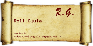 Roll Gyula névjegykártya